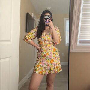 MNG Floral Square-Neck two piece summer set. Size S but fit up to M